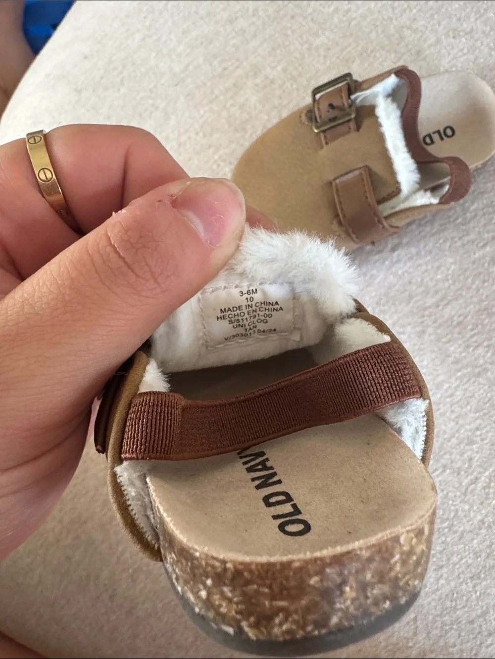 Old Navy Tan Faux-Suede infant clogs 3-6 months NWOT